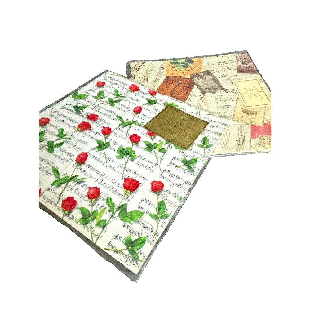 2 Paper Wrap Musical Notes Wrapping Paper by Marcel Schurman Italy & Switzerland